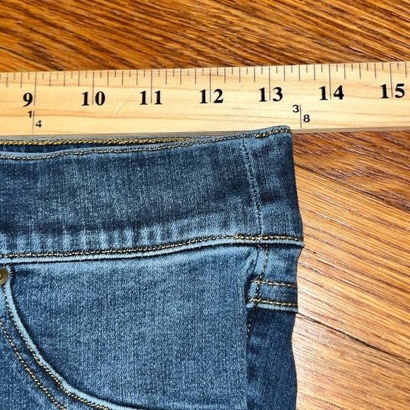 Spanx distressed skinny jeans raw hem size small medium wash blue shapewear - Picture 8 of 15